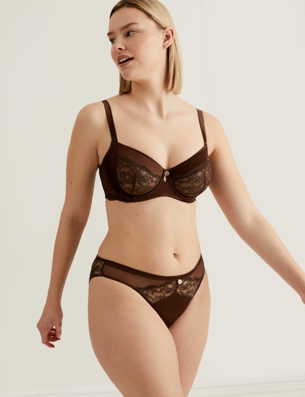 Silk & Lace Wired Balcony Bra F-H image 1