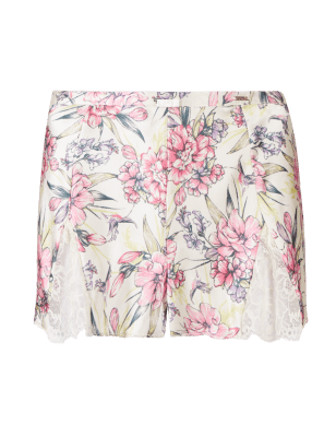 Silk French Knickers with French Rose Lace | Autograph | M&S