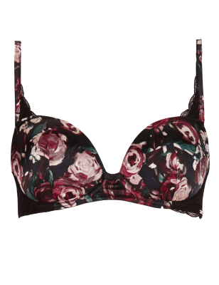 Silk & Floral Padded Balcony Bra A-E | Rosie for Autograph | M&S