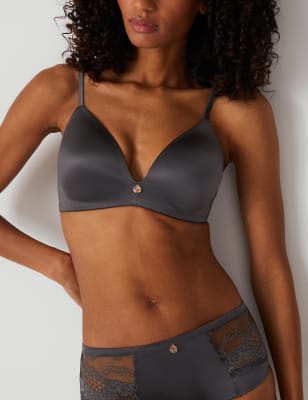 Victoria's Secret Luxe Lingerie Full Coverage Plunge Bra Satin