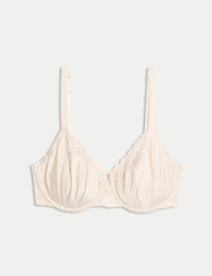 Silk & Lace Wired Balcony Bra (F-H)