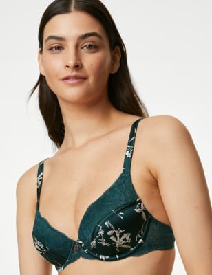 Cassia Silk & Lace Wired Full Cup Bra A-E