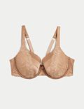 Lace Wired Full Cup Bra With Silk A-E