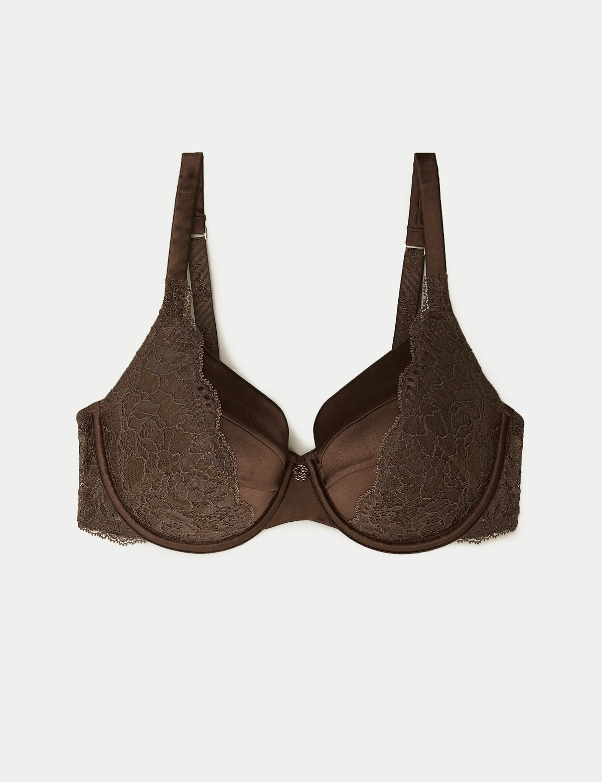 Lace Wired Full Cup Bra With Silk A-E