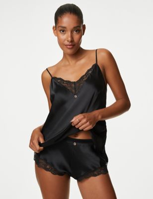 Buy Marks & Spencer Women Black Solid Silk Camisole Top - Tops for Women  11095628