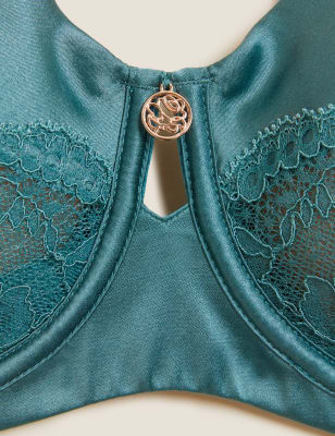 

ROSIE Sujetador balconette sin relleno con seda y encaje para copa F-HWomens - Antique Green, Antique Green