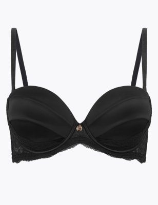 Soutien-gorge push-up multiposition en dentelle et soie