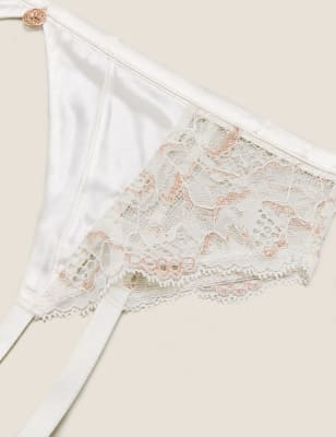 

Womens ROSIE Strapsgürtel aus Seide und Spitze - Ivory Mix, Ivory Mix