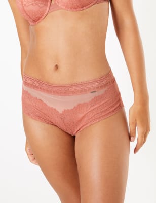 Tanga taille haute, orn&eacute; de dentelle Mia