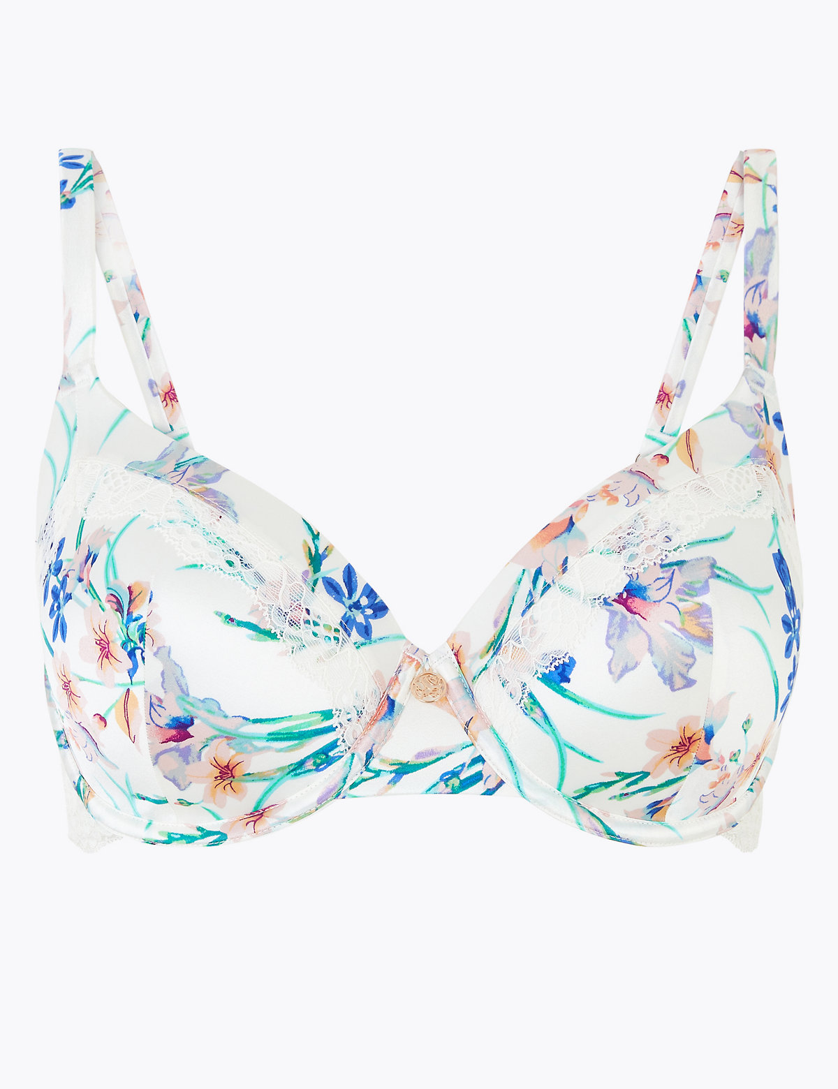 Silk & Lace Exotic Floral Full Cup Bra A-E