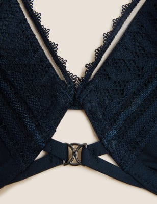 

Womens Autograph Snake Lace Padded Full Cup bra A-E - Navy, Navy