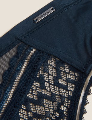 

Womens Autograph Snake Lace Thong - Navy, Navy