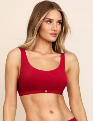 

Womens ROSIE Ribbed Lounge Crop Top - Dark Red, Dark Red