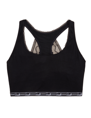 

Womens ROSIE Lang geschnittenes Lounge-Bustier mit Rippenmuster - Black, Black
