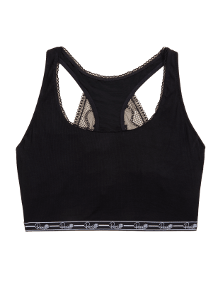 

Womens ROSIE Ribbed Lounge Longline Crop Top - Black, Black