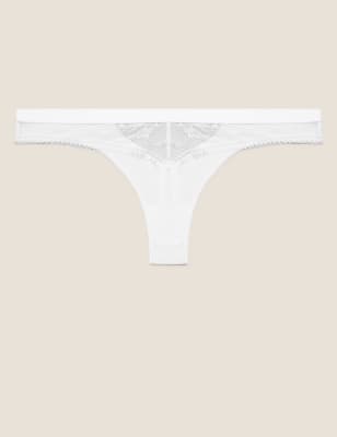 

Womens ROSIE Ribbed Lounge Thong - White, White