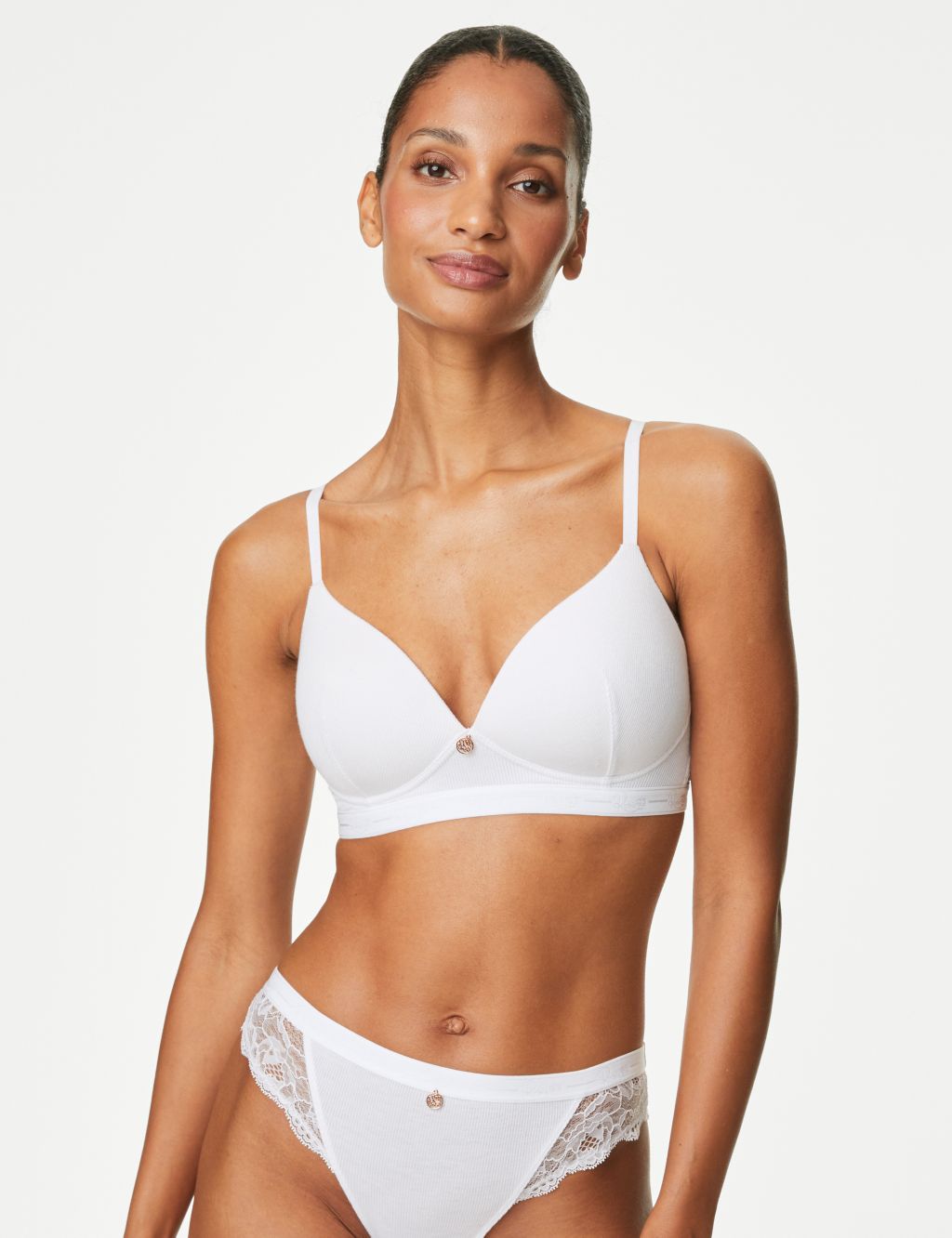 Ribbed Lounge Non-Wired Plunge Bra A-E image 2