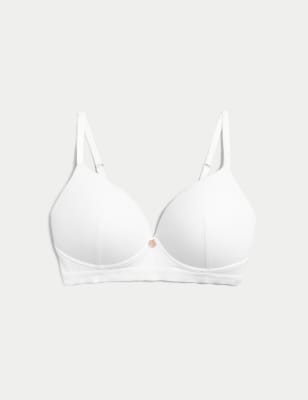 

Womens Rosie Gerippter, bügelloser Lounge-Plunge-BH (A-E) - White, White