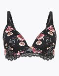 Floral Embroidered Padded Plunge Bra A-E