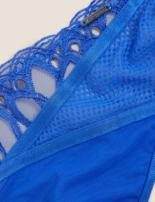 

Womens Autograph Nouveau Embroidered Brazilian Knickers - Blue Mix, Blue Mix