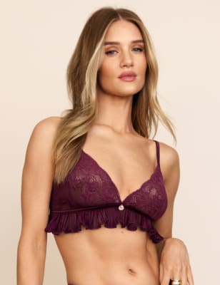 Victoria’s Secret Burgundy Bra Size Large Lace Bralette T-back