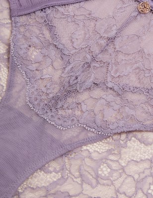 

Womens ROSIE Pleat & Lace High Leg Knickers - Lilac, Lilac