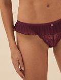 Pleat & Lace Low Rise Thong