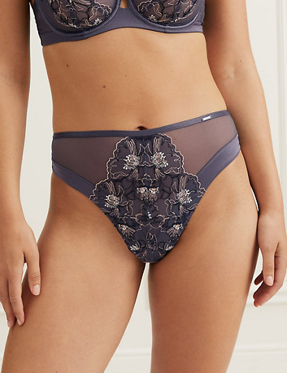 Allure Embroidered High Leg Knickers