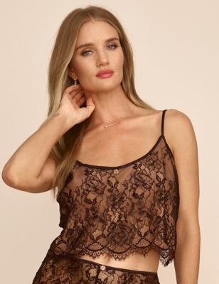 

Womens ROSIE Ophelia Lace Cropped Camisole - Black, Black