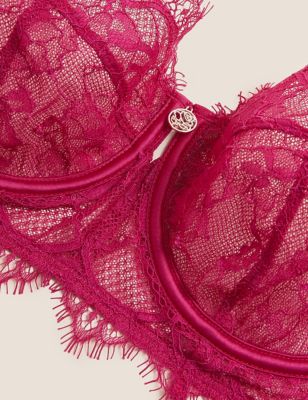 

Womens ROSIE Ophelia Lace Wired Balconette Bra A-E - Pink, Pink