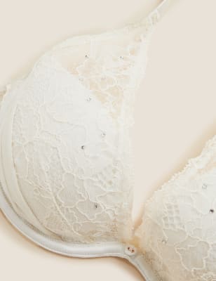 

Womens ROSIE Aster Sparkle Beau Wired Plunge Bra A-E - Ivory, Ivory