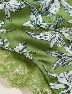 

Womens ROSIE Nerine Silk Print Brazilian Knickers - Green Mix, Green Mix