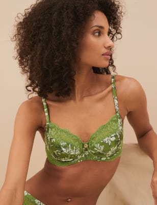 

ROSIE Nerine - Sujetador balconette con aros estampado de sedaWomens - Green Mix, Green Mix