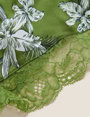 

Womens ROSIE Nerine Silk Print French Knickers - Green Mix, Green Mix