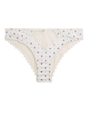 

Womens ROSIE Gardenia Print Brazilian Knickers - Cream Mix, Cream Mix