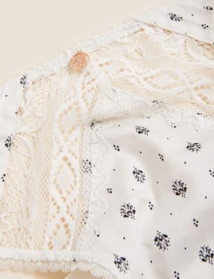 

ROSIE Braguitas de corte alto con estampado de gardeniasWomens - Cream Mix, Cream Mix