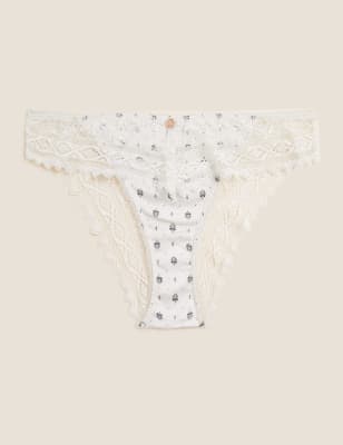 

Womens ROSIE Floral Print French Knickers - Cream Mix, Cream Mix