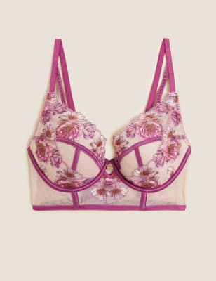 

Womens ROSIE Camelia Wired Plunge Longline Bra A-E - Berry, Berry