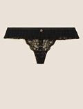 Pleat & Lace Thong