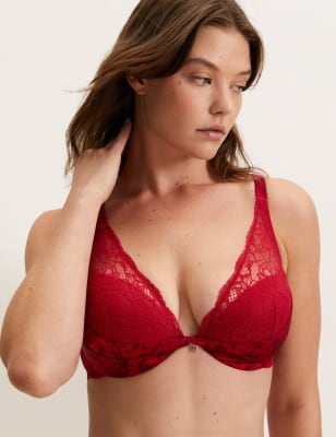 

Womens Rosie Bügel-Plunge-BH mit Spitze und Seide (F-H) - Red Mix, Red Mix