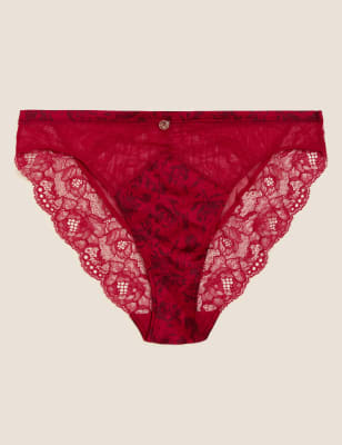 Silk Print High Leg Knickers