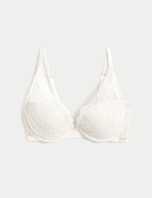 Aster Lace Wired Plunge Bra A-E