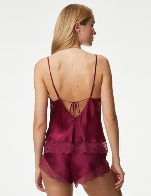 Lace Trimmed Silk Camisole