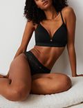 Ribbed Non Wired Plunge Lounge Bra A-E