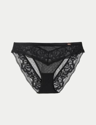 Sheer and Lace High Leg Knickers