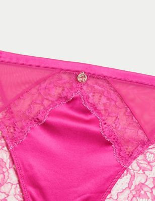 Rosie Womens Laylani High Waisted High Leg Knickers - 6 - Pink, Pink