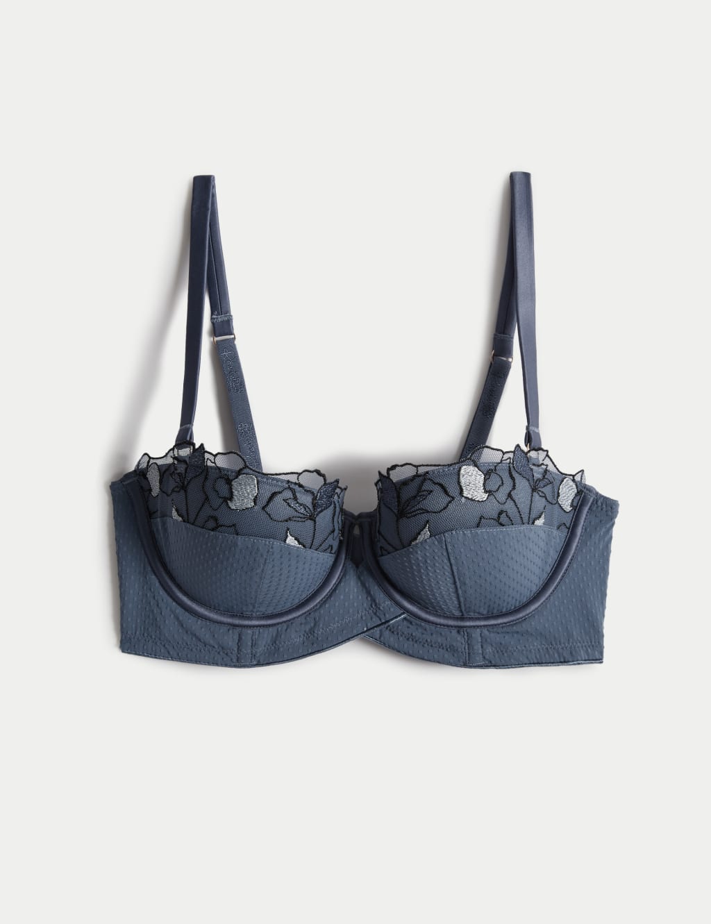 Iris Embroidery Wired Longline Balcony Bra A-E image 2
