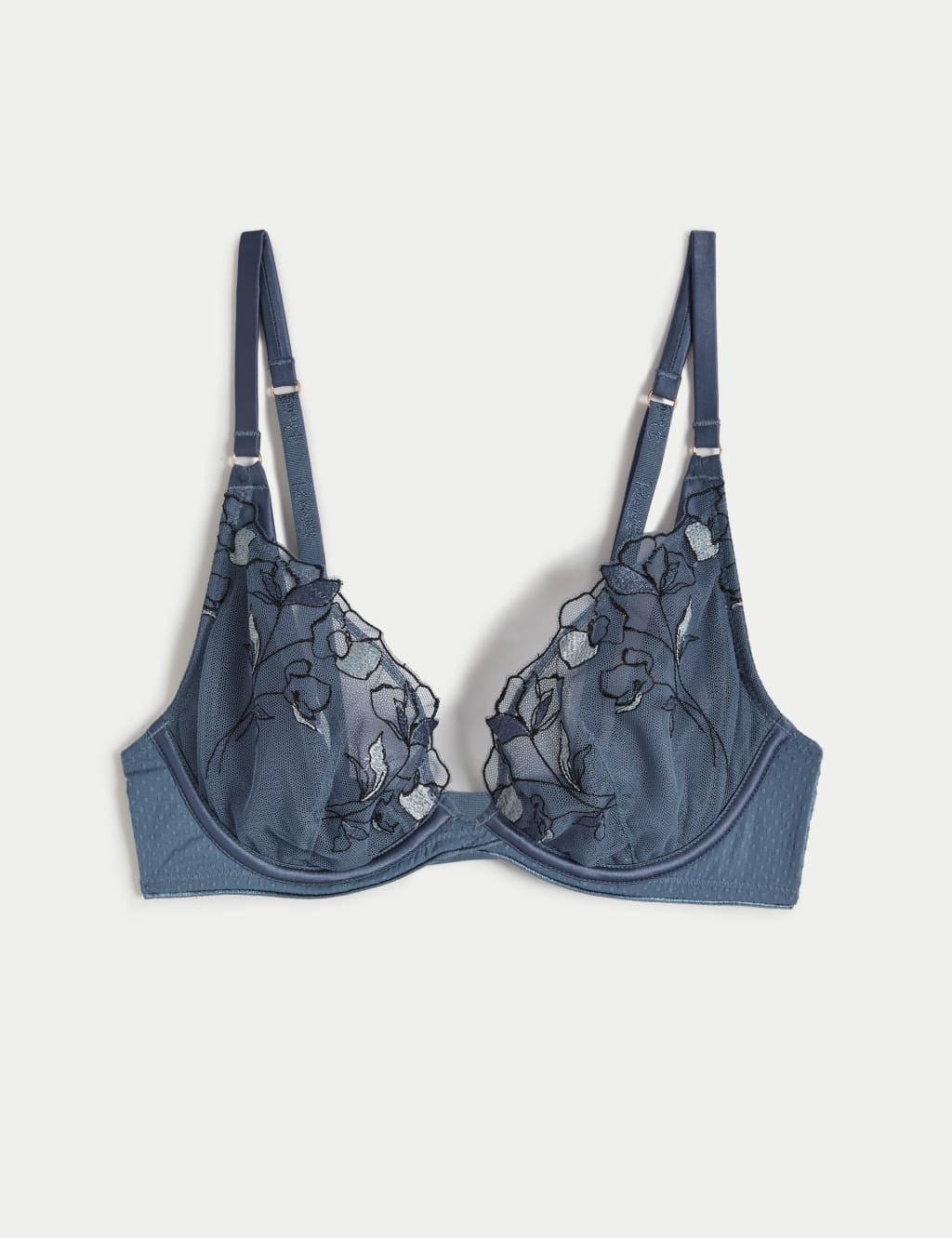 Iris Embroidery Wired Plunge Bra A-E image 2