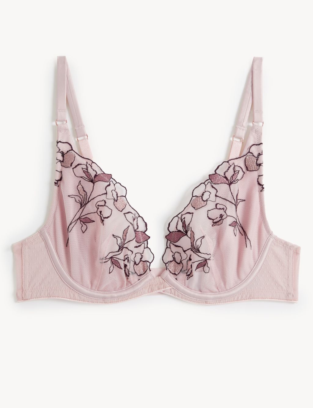 Iris Embroidery Wired Plunge Bra A-E image 2
