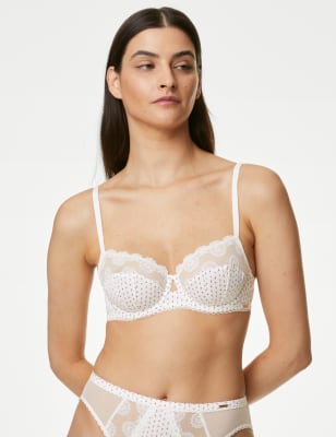 

Womens Rosie Ammi Wired Balcony Bra With Cotton A-E - Ivory Mix, Ivory Mix